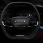 2024 Jeep® Wagoneer S Launch Edition features new details throughout the interior, including a performance-inspired flat-bottom design and twin spoke steering wheel.